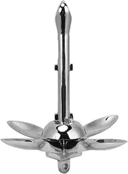 Grcfumo Boat Anchor, 304 Stainless Steel Folding Grapnel Anchor, Secure Stake Auger Anchors for Jet Ski, Kayak, Pontoon, Small Boat