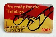 Waffle House Enamel Pin NOS Christmas 2005 Ready For Holidays Sled Snow Genuine