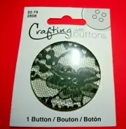 CRAFTING with BUTTONS 2808 2" BLACK LACE 1 CARD=1 BUTTON Lot C38