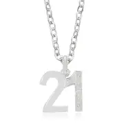 Sterling Silver Diamond Set 21 Pendant