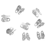20 Pcs 4mm Cord Ends Open, Clamshell End Caps, Bead Tips Knot Covers, Silver