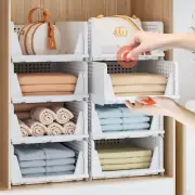 Clothes Organizers and Storage, 5 Pack Stackable Plastic Bins, Foldable Closet O
