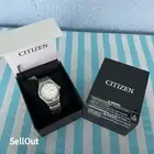 Citizen Eco-Drive Men's Titanium Watch Silver Analog Date Display