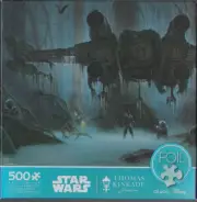 STAR WARS FOIL Thomas Kinkade 500 Piece Puzzle Luke Skywalker Yoda Dagobah XWing