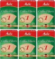 Melitta # 620122 40 Pack Natural Brown # 1 Cone Coffee Filters - Pack of 6