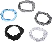 [YARNOW] 5 Pcs Fitness Headbands for Men Women Elastic Sweatbands for Yoga Running Sports Absorb Sweat Keep Hair Place Head