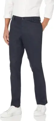 Dockers Men's Athletic Fit Signature Khaki Lux Cotton Stretch Pants, Navy, 40x30