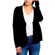 BCBGMAXAZARIA LINEN COTTON BLEND CARDIGAN SWEATER BLACK SMALL NWT