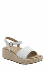 ABEO Solstice Buckle Sandal in White Leather - Regular at Nordstrom, Size 10