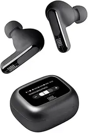JBL Live Beam 3 True Wireless Noise Cancelling Earbuds with Screen, Black