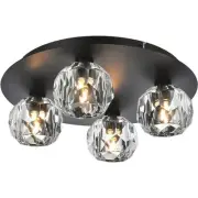 Elegant Lighting 3509F14BK Graham Flush Mount Black