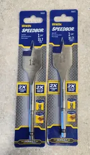 Lot of 2 Irwin 88820 1-1/4" Speedbor Spade Drill Bit Brand New Sealed