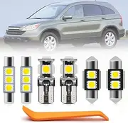 10pcs Interior LED Lights Bulb Kit for Hon'da CR-V CRV 2007 2008 2009 2010 2011 2012 Map Dome Trunk License Plate Lights Super Bright 6000K White Interior Light Bulbs + Install Tool