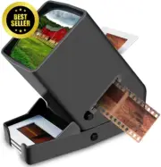35mm Slide Viewer LED Lighted Desktop 3X Magnifier for Film Negative + Batteries