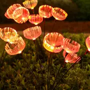 Solar Garden Lights 2-Pack Solar Outdoor Lights 7 Heads Color Changing Jellyfish Solar Garden Lights