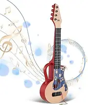 Labymos 54cm Ukulele with Pick Musical Note Design Handheld Ukulele for Beginner Gift Music Small Guitar Nylon Strings Musical Instrument