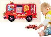 Fire Truck Puzzles - Cartoon Wooden Excavator Puzzles | Children Brain Teaser, Cute Cruise Ship Toys for Home, Kindergarten, Nursery