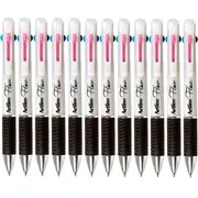 Artline Flow Retractable Ballpoint Pen 4 Colour Brights (White Pearl) [Box 12]