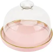 KOCKSHION Ceramic Plate Kit Glass Lid 1 Set Food Cake Cover Snack Tray Cover Set