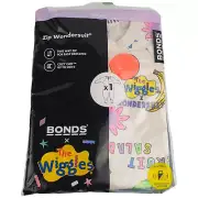 BONDS The Wiggles Fruit Salad NEW Baby Zip Wondersuit Coverall Size 00 3-6 Mths