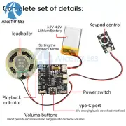 4M Memory Greeting Card Sound Module Button Magnet Control Music Box DIY Gift