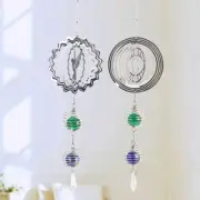 2PC Kinetic Hanging Wind Chimes Stainless Steel Wind Spinner 360° Rotating Hook