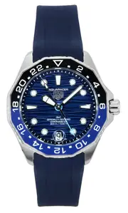 TAG Heuer Aquaracer Professional GMT Swiss Made Rubber Strap Blue Dial Automatic Diver's WBP5114.FT6259 300M Men's Watch