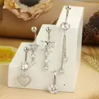 Stainless Steel Dangle Belly Button Ring Navel Barbell Body Jewelry Piercing