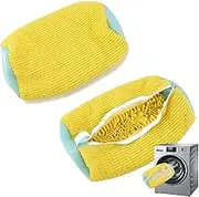 LimCryspp 2 piece washing bag, washing machine bag, portable reusable cleaning bag, wrap washer and dryer zipper storage bag for all types of shoes