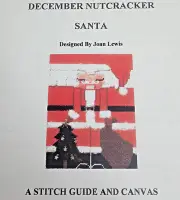 Needlepoint Canvas Santa December Christmas Nutcracker Rollup Joan Lewis + Guide