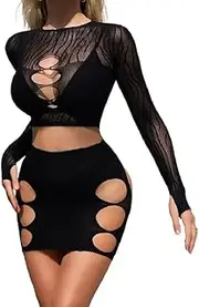 [Generic] Sexy Lingerie for Woman Sleepwear Sets Mini Dress Chemise