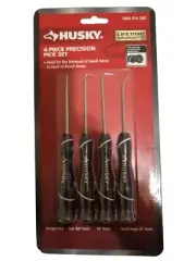 Husky 4-PC PRECISION HOOK & PICK TOOL SET: Straight Full 180° 90° Small Angle 35