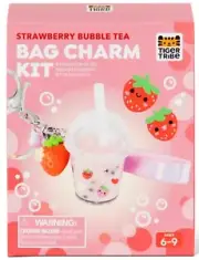 Tiger Tribe: Strawberry Bubble Tea - Bag Charm Kit