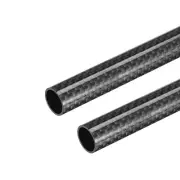 Carbon Fiber Round Tube 14x12x500mm 3K Roll Wrapped Glossy for RC Airplane 2Pcs