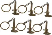 [Ipetboom] 6 Pcs Vernier Caliper Keychain Vernier Caliper Key Chain Ruler Key Chains Tiny Vernier Caliper Keyring Caliper Measuring Tool Vernier Caliper Mini Cute Keychain Golden Zinc Alloy