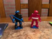 2x TMNT Mega Bloks Figures Red Rafael & Black Leonardo Series 3