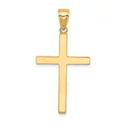 14k Yellow Gold Solid Reversible Latin Cross Pendant