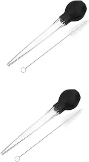 2 Sets Cooking Utensils Set Air Fryer Accessories Turkey Baster Kit Liquid Baster Oil Pump for Baking Household Use