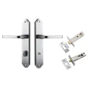Annecy Lever Shouldered Backplate Privacy Kit w Privacy Turn Brushed Chrome
