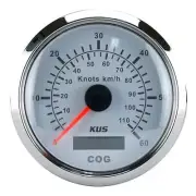 GPS Speedo White With GPS Receiver 316g SS Bezel KUS &, 0-60 Knots, Boat Speedo