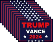 10 Pack Trump Vance 2024 Stickers Reflective Vinyl Sticker Laptop Decal Car Bumper Window Waterproof Sticker