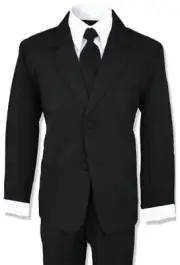 Formal Boy Kids Dress Suit Set Tuxedo BlackSize 4