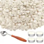 Pearl White Sealing Wax Beads, 500 Pcs Octagon Wax Seal Beads Kits for Wax Seal