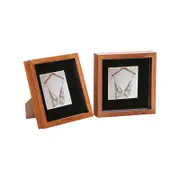 Nicola Spring Acrylic 3D Box Photo Frames with 4" x 4" Mounts - 8" x 8" - Dark Wood - Pack of 2