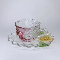 在飛比找Yahoo!奇摩拍賣優惠-日瓷 日本SOGA葡萄硝子玻璃琉璃咖啡杯彩色立體浮雕