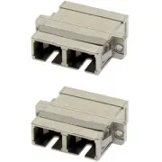 2x SC UPC to SC UPC Coupler Duplex MultiMode Fiber Optic Optical Connector Metal