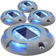 Solar Deck Lights Solar Lights Outdoor LED light Waterproof Garden Decor for Garden Driveway Pathway (4 Pack)