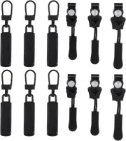 Fix Zipper Repair Kit - 12Pcs Black Universal Instant Replacement Zipper Pull Zi