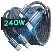 2 Pack 240W USB C to USB C Cable 2M USBC to USBC PD Fast Charging Type C Charger