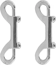 Pack of 2 Zinc Alloy Double End Clip Dog Lead Clips Heavy Duty Double Sided Carabiner Hook Safety Zinc Alloy Double End Clip for Dog Lead Keychain
